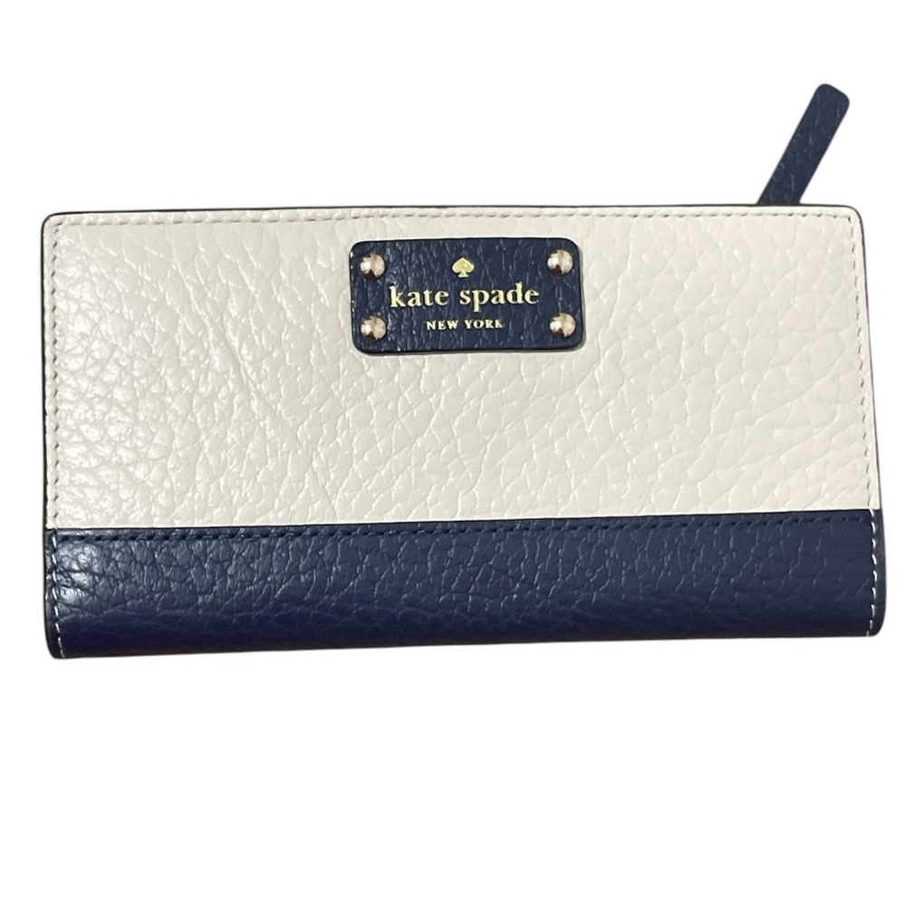 NWT Kate Spade Pebble Leather Credit Card Slim Wallet Colorblock
